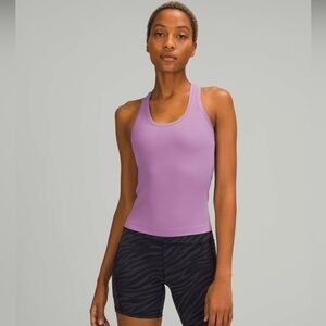Lululemon Cool Racerback Tank Top Short Waist Length *Nulu Wisteria Purple 4